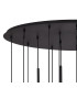 Keene 19 Light G9 2m Oval Multiple Pendant Satin Black / Smoke Crystal Shade Item Weight: 24.1kg-5