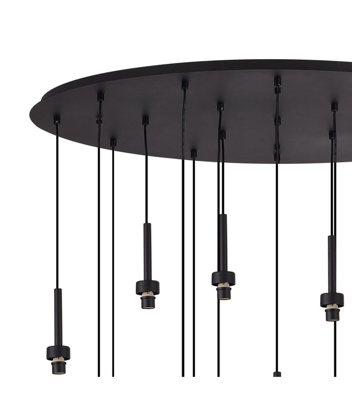 Keene 19 Light G9 2m Oval Multiple Pendant Satin Black / Smoke Crystal Shade Item Weight: 24.1kg-7