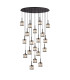 Keene 19 Light G9 2m Oval Multiple Pendant Sand Black / Clear Crystal Shade Item Weight: 24.1kg-1