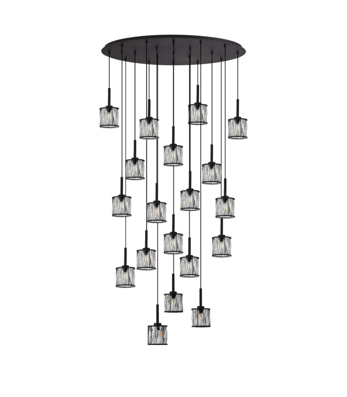 Keene 19 Light G9 2m Oval Multiple Pendant Sand Black / Clear Crystal Shade Item Weight: 24.1kg-4