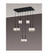 Keene 8 Light G9 2m Rectangle Multiple Pendant Sand Black / Clear Crystal Shade-3