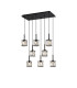 Keene 8 Light G9 2m Rectangle Multiple Pendant Sand Black / Clear Crystal Shade-7
