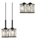 Keene 8 Light G9 2m Rectangle Multiple Pendant Sand Black / Clear Crystal Shade-8