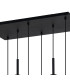 Keene 8 Light G9 2m Rectangle Multiple Pendant Sand Black / Clear Crystal Shade-9