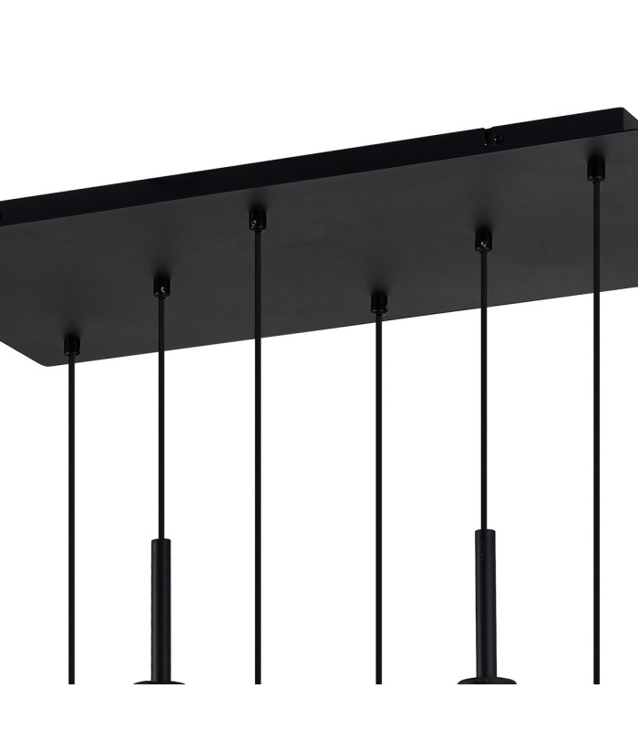 Keene 8 Light G9 2m Rectangle Multiple Pendant Sand Black / Clear Crystal Shade-9