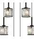Keene 8 Light G9 2m Rectangle Multiple Pendant Sand Black / Clear Crystal Shade-10