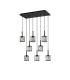 Keene 8 Light G9 2m Rectangle Multiple Pendant Sand Black / Clear Crystal Shade-11