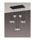Keene 8 Light G9 2m Rectangle Multiple Pendant Sand Black / Clear Crystal Shade-16