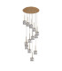 Keene 56cm 13 Light G9 2.5m Round Multiple Pendant French Gold / Clear Crystal Shade-4