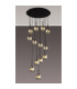 Keene 56cm 13 Light G9 2.5m Round Multiple Pendant Satin Black / Smoke Crystal Shade-3