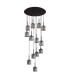 Keene 56cm 13 Light G9 2.5m Round Multiple Pendant Satin Black / Smoke Crystal Shade-4