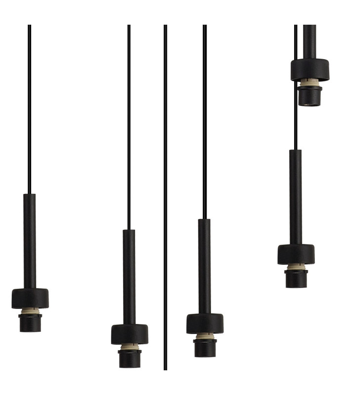 Keene 56cm 13 Light G9 2.5m Round Multiple Pendant Satin Black / Smoke Crystal Shade-6