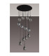 Keene 56cm 13 Light G9 2.5m Round Multiple Pendant Satin Black / Smoke Crystal Shade-9