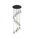 Keene 56cm 13 Light G9 2.5m Round Multiple Pendant Sand Black / Clear Crystal Shade Item Weight: 15.91kg-1
