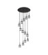 Keene 56cm 13 Light G9 2.5m Round Multiple Pendant Sand Black / Clear Crystal Shade Item Weight: 15.91kg-4