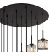 Keene 56cm 13 Light G9 2.5m Round Multiple Pendant Sand Black / Clear Crystal Shade Item Weight: 15.91kg-5