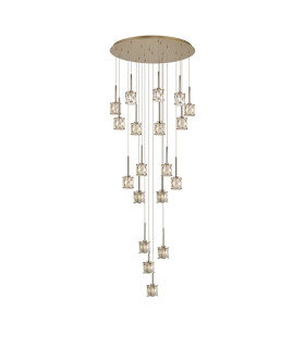 Keene 76.8cm 19 Light G9 3.5m Round Multiple Pendant French Gold / Clear Crystal Shade Item Weight: 25.1kg-1