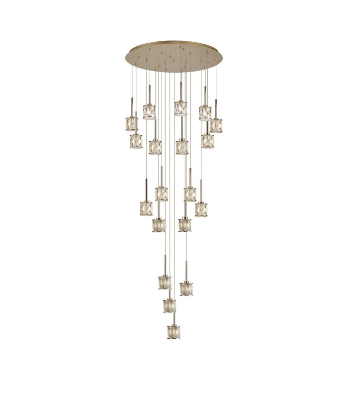 Keene 76.8cm 19 Light G9 3.5m Round Multiple Pendant French Gold / Clear Crystal Shade Item Weight: 25.1kg-1