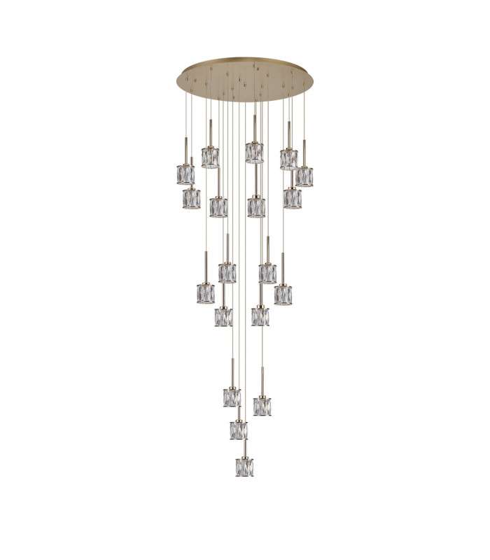 Keene 76.8cm 19 Light G9 3.5m Round Multiple Pendant French Gold / Clear Crystal Shade Item Weight: 25.1kg-4