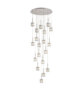 Keene 76.8cm 19 Light G9 3.5m Round Multiple Pendant Polished Chrome / Clear Crystal Shade Item Weight: 25.1kg-1