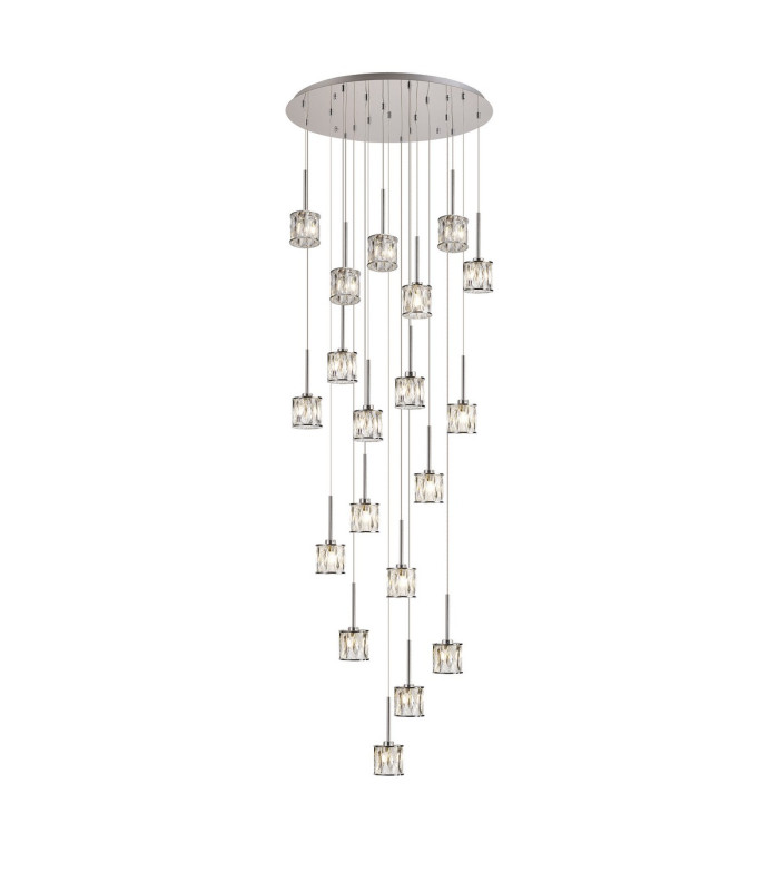 Keene 76.8cm 19 Light G9 3.5m Round Multiple Pendant Polished Chrome / Clear Crystal Shade Item Weight: 25.1kg-1