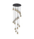 Keene 76.8cm 19 Light G9 3.5m Round Multiple Pendant Satin Black / Smoke Crystal Shade Item Weight: 25.1kg-1