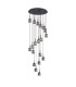 Keene 76.8cm 19 Light G9 3.5m Round Multiple Pendant Satin Black / Smoke Crystal Shade Item Weight: 25.1kg-3