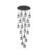 Keene 76.8cm 19 Light G9 3.5m Round Multiple Pendant Sand Black / Clear Crystal Shade Item Weight: 25.1kg-4