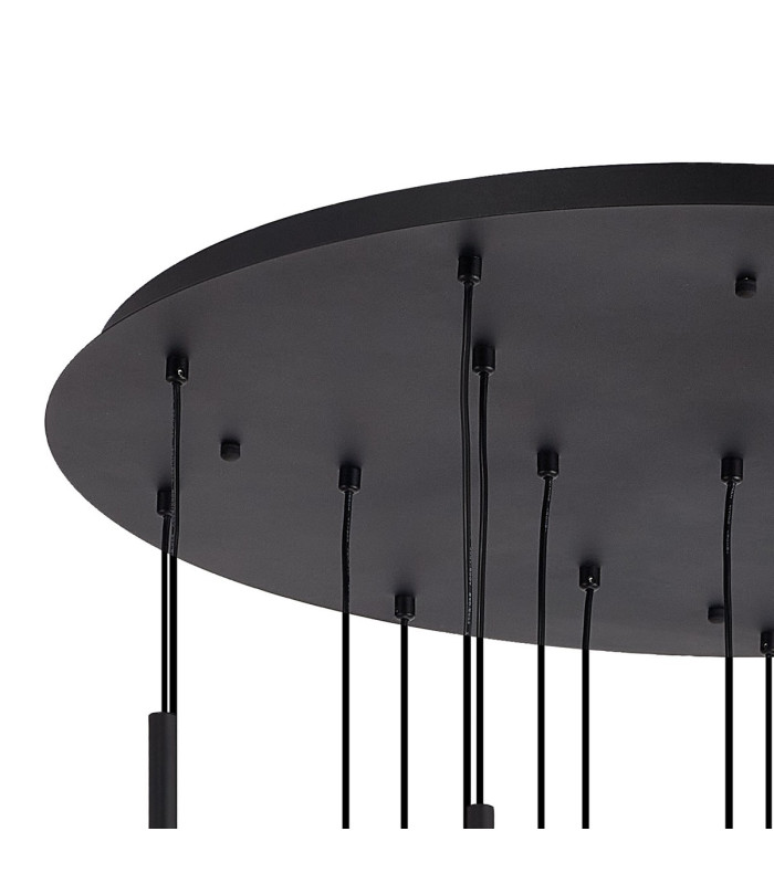 Keene 76.8cm 19 Light G9 3.5m Round Multiple Pendant Sand Black / Clear Crystal Shade Item Weight: 25.1kg-8