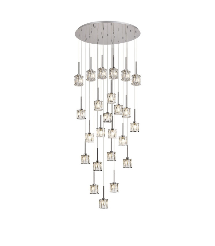 Keene 87.8cm 24 Light G9 5m Round Multiple Pendant Polished Chrome / Clear Crystal Shade Item Weight: 32.4kg-1