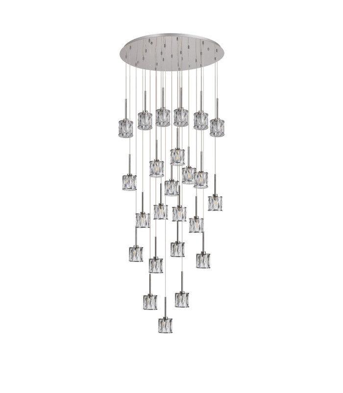 Keene 87.8cm 24 Light G9 5m Round Multiple Pendant Polished Chrome / Clear Crystal Shade Item Weight: 32.4kg-4