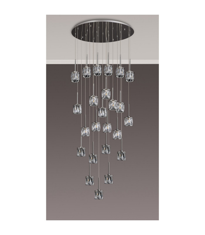 Keene 87.8cm 24 Light G9 5m Round Multiple Pendant Polished Chrome / Clear Crystal Shade Item Weight: 32.4kg-9