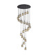 Keene 87.8cm 24 Light G9 5m Round Multiple Pendant Satin Black / Smoke Crystal Shade Item Weight: 32.4kg-1