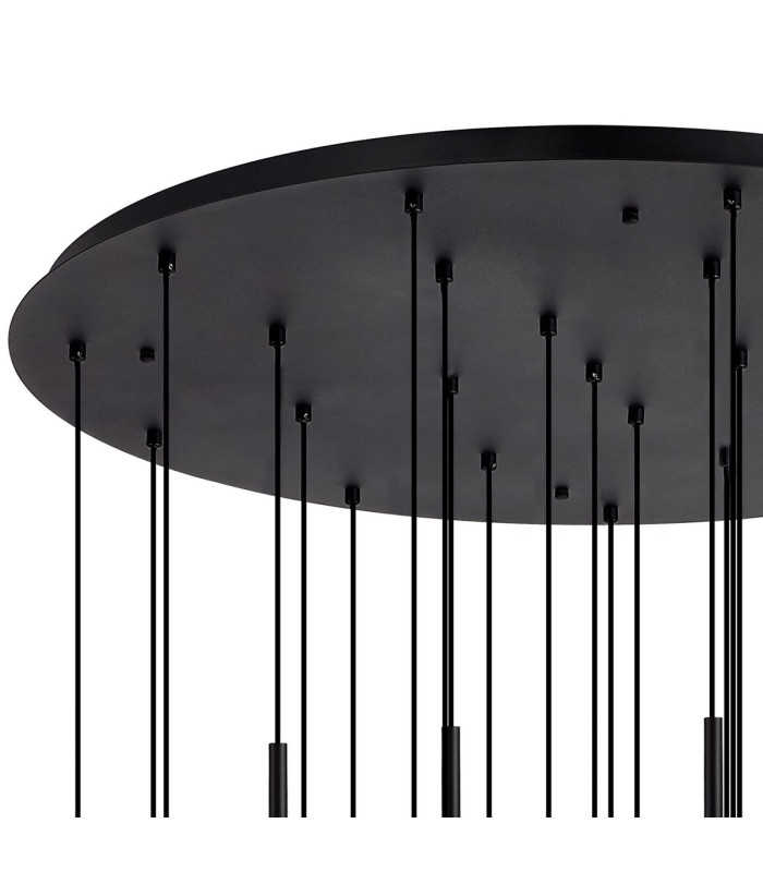 Keene 87.8cm 24 Light G9 5m Round Multiple Pendant Sand Black / Clear Crystal Shade Item Weight: 32.4kg-5