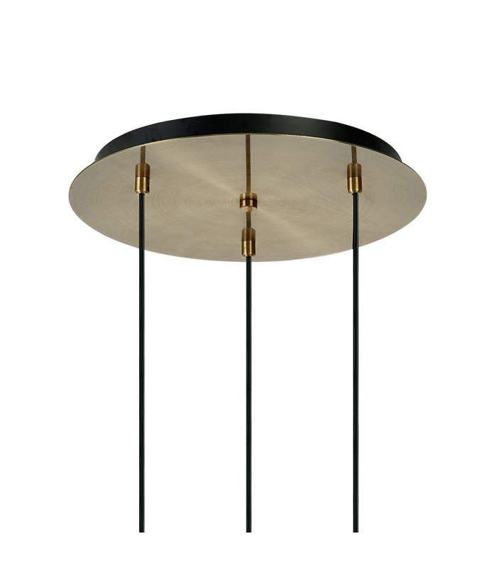 Keene 30cm 3 Light G9 2m Round Pendant Antique Brass / Clear Crystal Shade-5