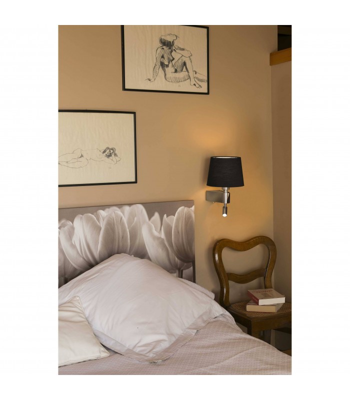 LED Black Wall Lamp With Reader 2700K, E27 - 2