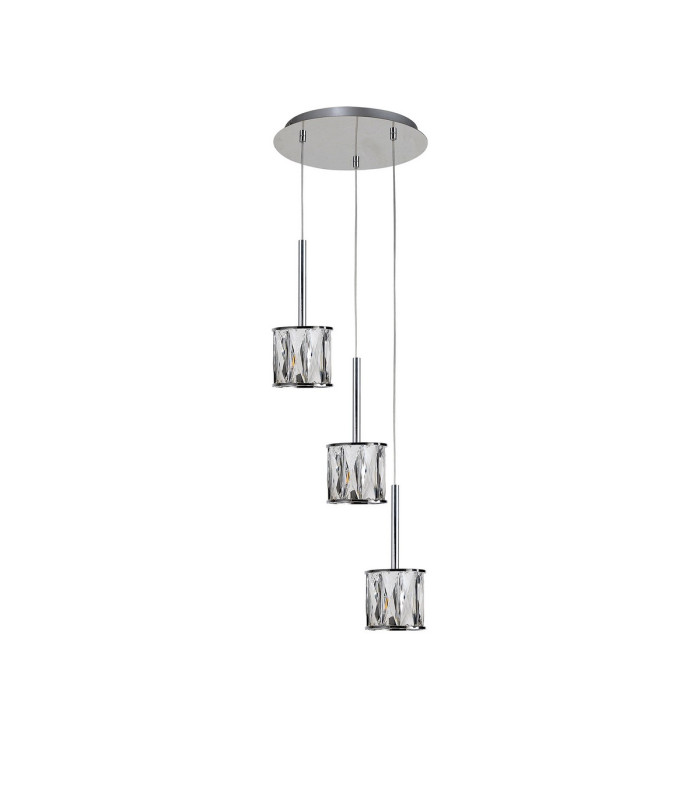 Keene 30cm 3 Light G9 2m Round Pendant Polished Chrome / Clear Crystal Shade-4