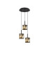 Keene 30cm 3 Light G9 2m Round Pendant Satin Black / Smoke Crystal Shade-1