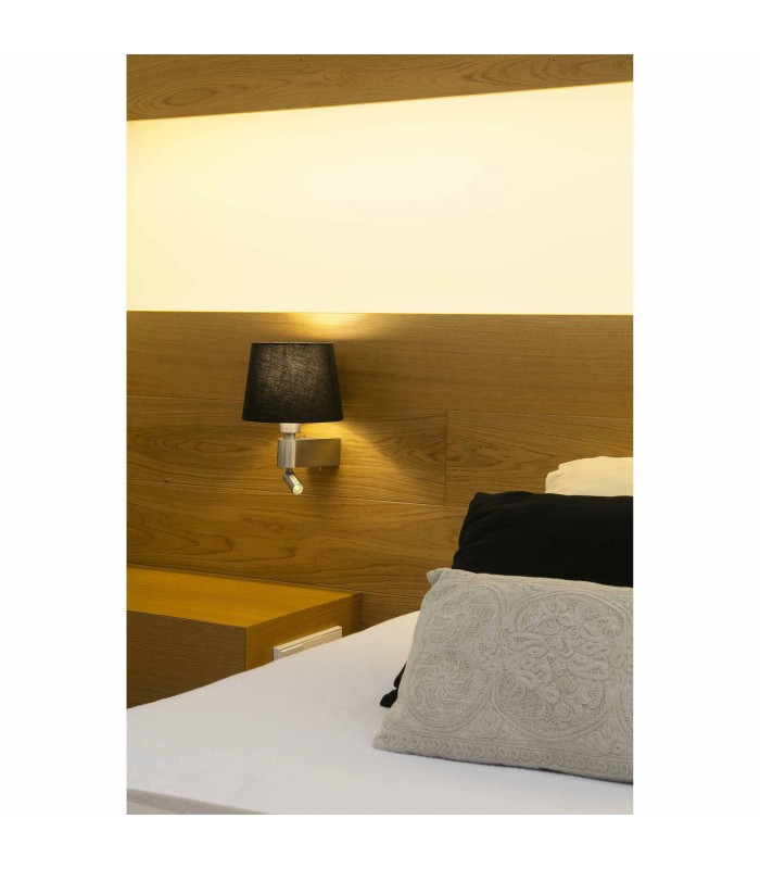 LED Black Wall Lamp With Reader 2700K, E27 - 3