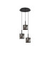 Keene 30cm 3 Light G9 2m Round Pendant Satin Black / Smoke Crystal Shade-4