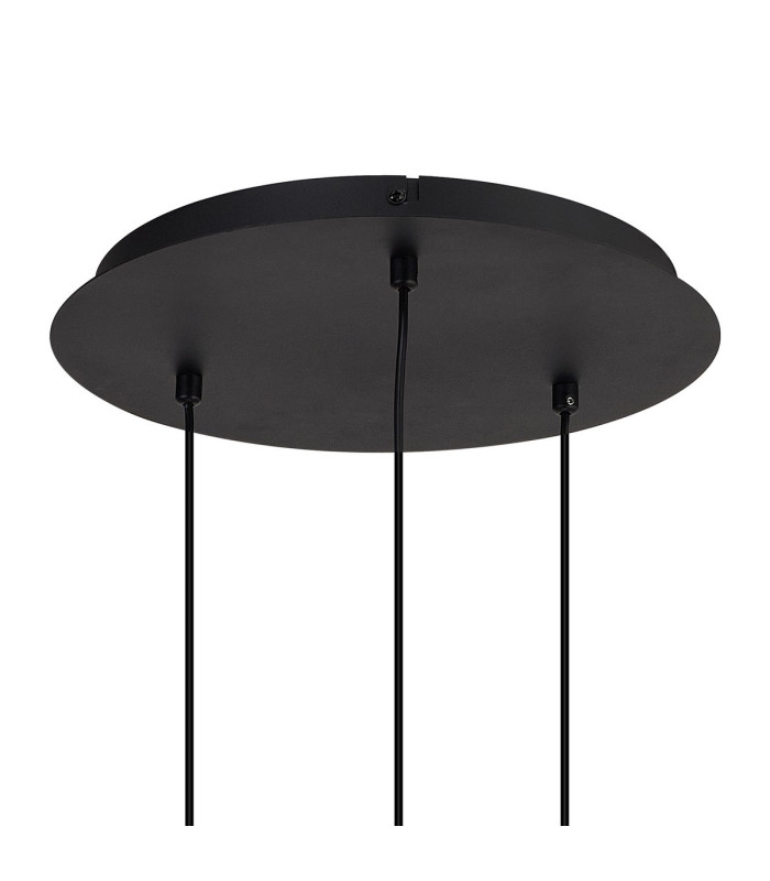 Keene 30cm 3 Light G9 2m Round Pendant Satin Black / Smoke Crystal Shade-5