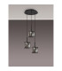 Keene 30cm 3 Light G9 2m Round Pendant Satin Black / Smoke Crystal Shade-9