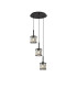 Keene 30cm 3 Light G9 2m Round Pendant Sand Black / Clear Crystal Shade-1