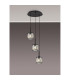 Keene 30cm 3 Light G9 2m Round Pendant Sand Black / Clear Crystal Shade-3