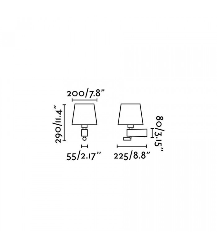 LED Black Wall Lamp With Reader 2700K, E27 - 4