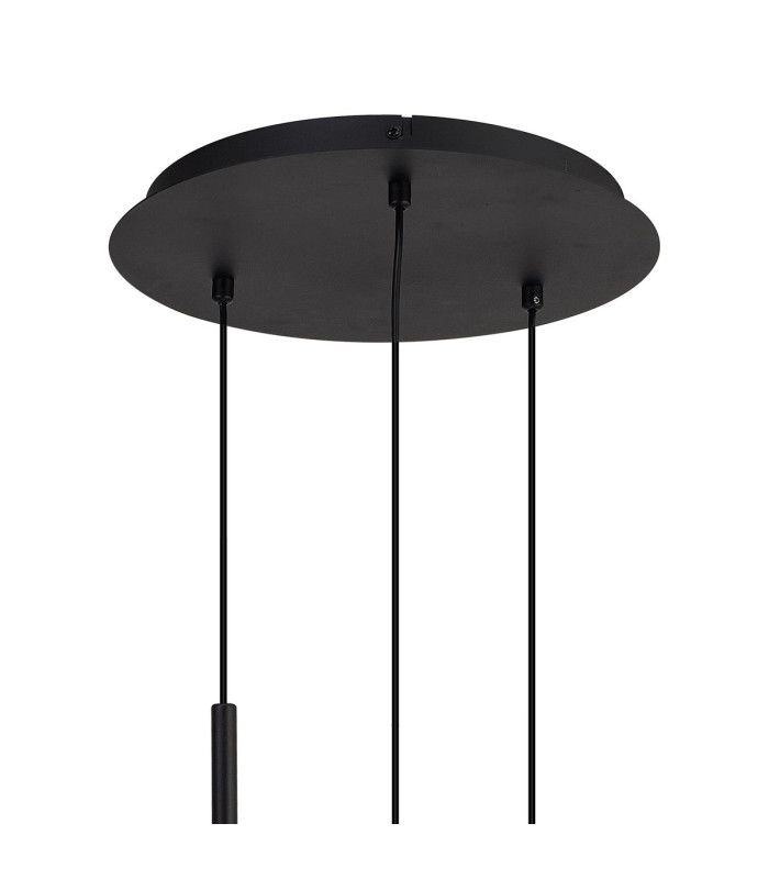 Keene 30cm 3 Light G9 2m Round Pendant Sand Black / Clear Crystal Shade-5