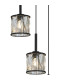Keene 30cm 3 Light G9 2m Round Pendant Sand Black / Clear Crystal Shade-6