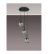 Keene 30cm 3 Light G9 2m Round Pendant Sand Black / Clear Crystal Shade-12