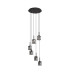 Keene 40cm 6 Light G9 2.5m Round Multiple Pendant Satin Black / Smoke Crystal Shade-3