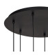 Keene 40cm 6 Light G9 2.5m Round Multiple Pendant Satin Black / Smoke Crystal Shade-4